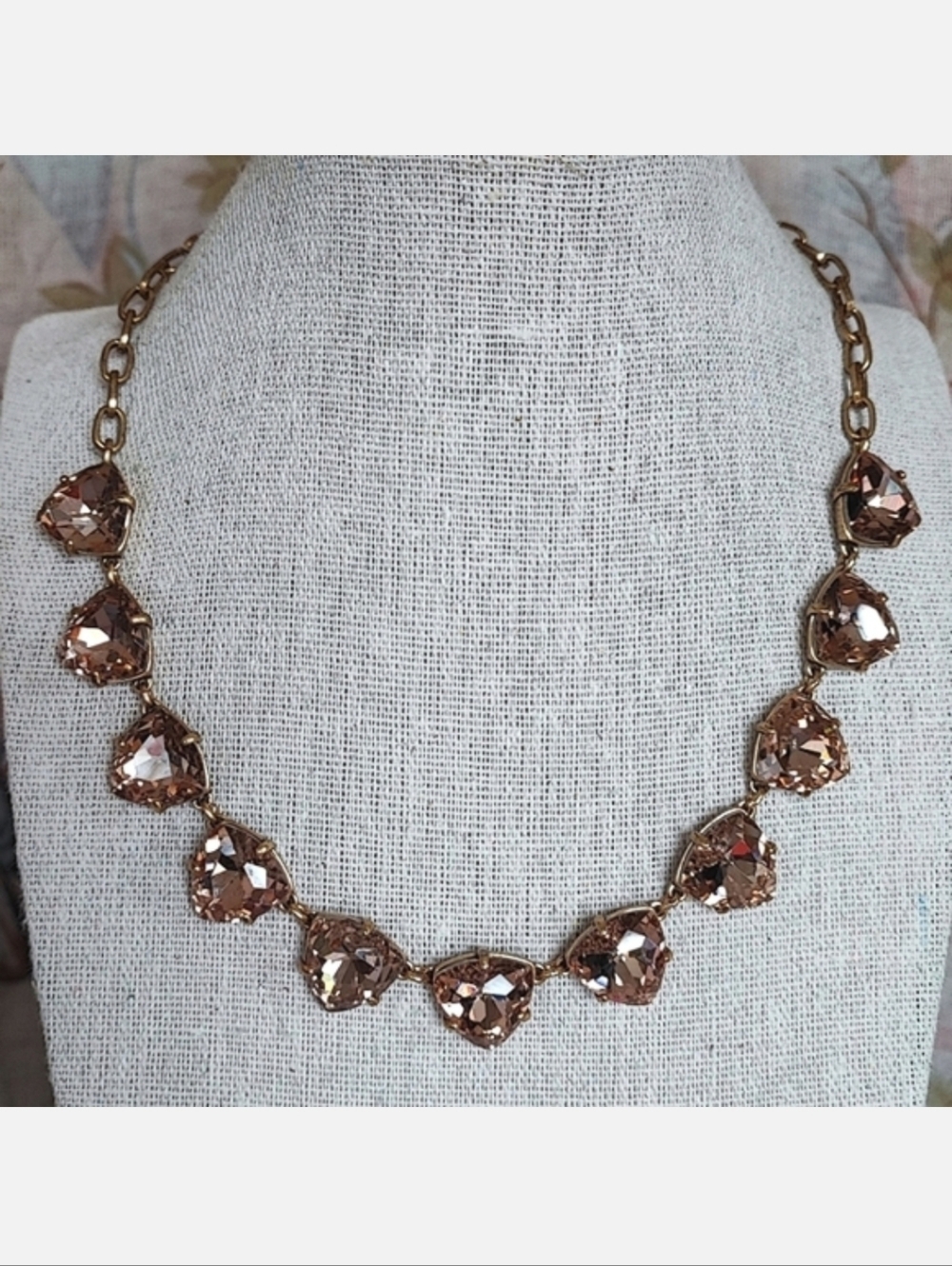 Stella • Dot Stella and Dot Somervell Pink Champagne Triangle Faceted Necklace